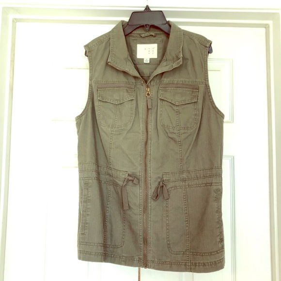 a new day Jackets & Blazers - NEW! Green safari vest with drawstring waist